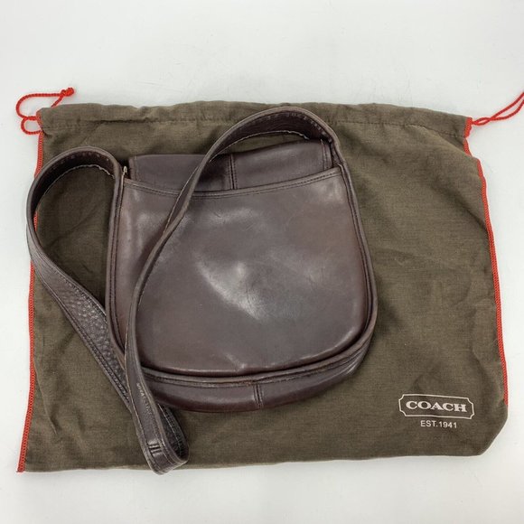 Coach Handbags - Vintage Coach 9034 Ergo Flap Bag Cross Body Purse Dark Brown Leather